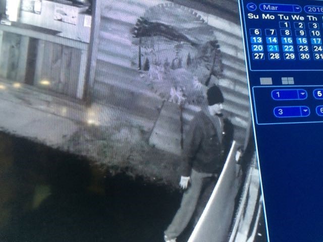 Landon Harris obtained this image from the towing yard's surveillance system and shared it online in March of 2016 in hopes to tracking down the thief. 