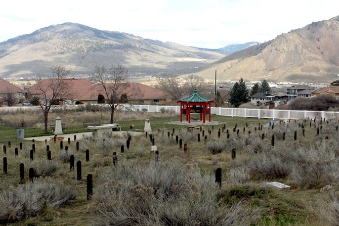 Looking northeast from the Chinese Cemetery in Kamloops.