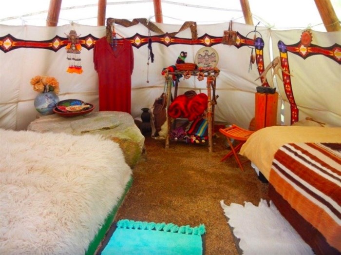 Spend the night in a teepee, courtesy of this unique Airbnb rental in Vernon. 