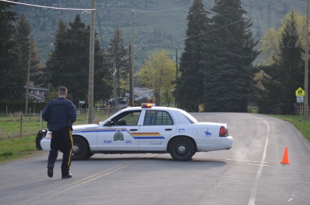 Police had a portion of Pottery Road blocked off the morning of April 14, 2016. 
