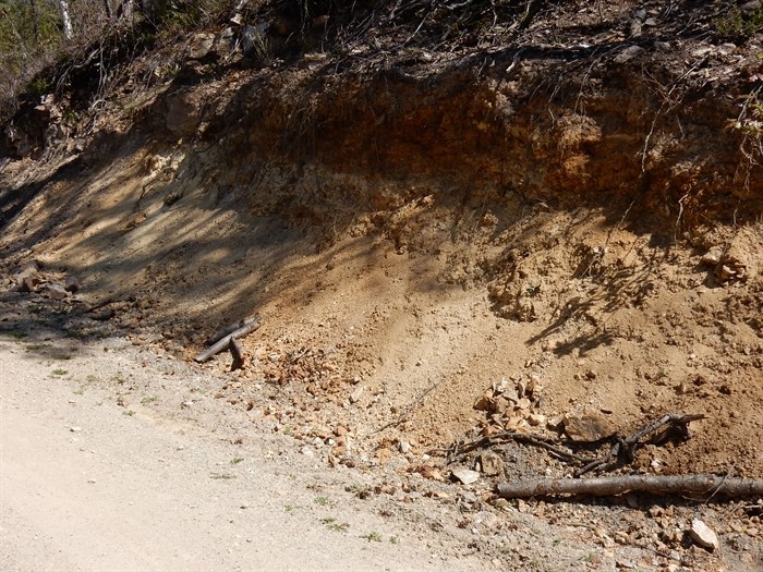 Clay deposits in the Silver Star Road area. 