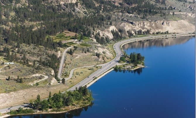 A view of the trail route between Penticton and Summerland.