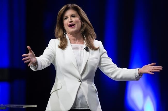 Interim Conservative Leader Rona Ambrose gestures while speaking to delegates during the 2016 Conservative Party Convention in Vancouver, B.C. on Thursday May 26, 2016. 