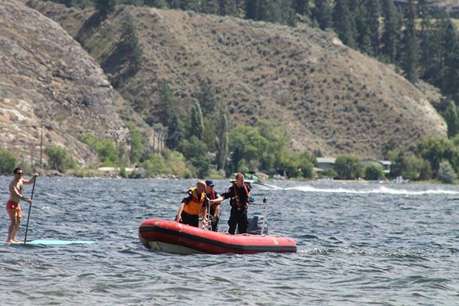 Penticton firefighters pulled an unresponsive man from Skaha Lake near Sudbury Beach on Sunday, July 3, 2016.