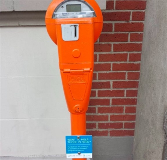 Five kindness meters have been put up in Vernon to help deal with aggressive panhandling concerns. 