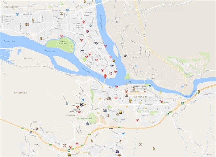 A Kamloops company has produced a map to help Pokemon Go players catch 'em all.