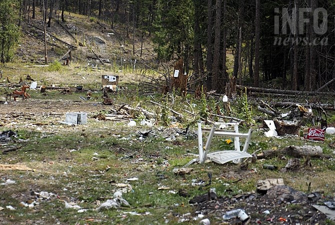 An area on the way to Postill Lake Resort had become a dumping ground of old electronics, furniture and more before the Okanagan Forest Task Force cleaned it up.