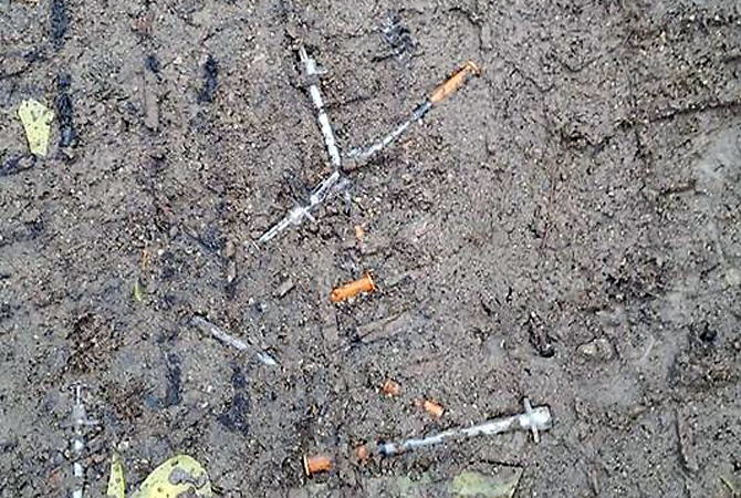 The OFTF found dozens of used needles during their cleanup over the weekend.
