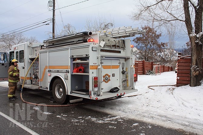 Okanagan Falls firefighters were called to a structure fire just north of the community this morning, Dec. 9, 2016.