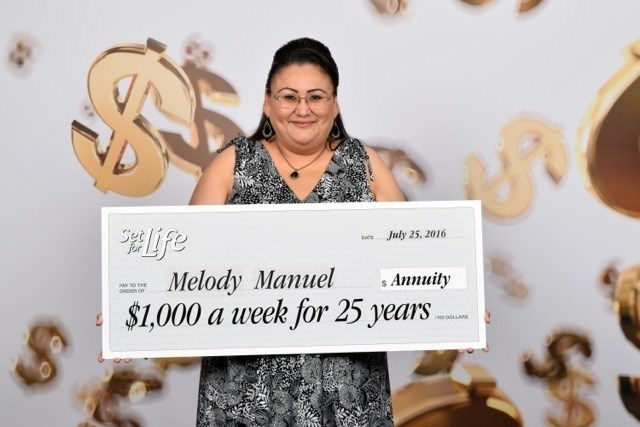 Melody Manuel of Kamloops has won $1,000 a week for 25 years in the Set for Life lottery.