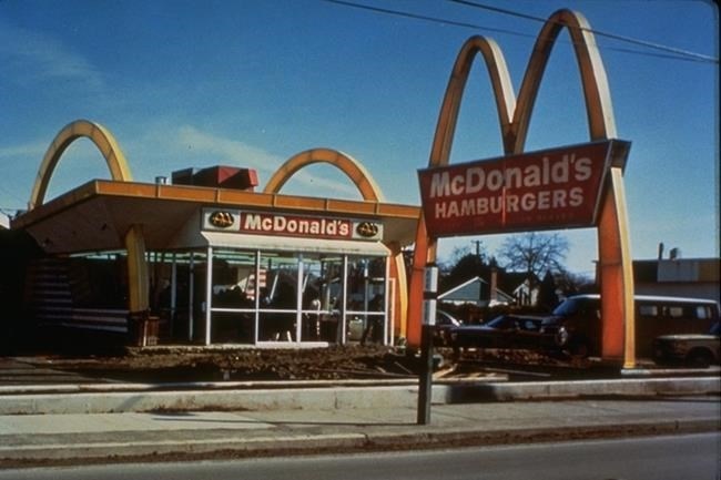 FILE PHOTO — Exterior of the first Canadian McDonald's restaurant in Richmond, B.C. is shown in this handout image. The first McDonald's in Canada opened its doors nearly 50 years ago. Now, there are more than 1,400 of its restaurants in all 10 provinces and two territories (Nunavut being the exception). 