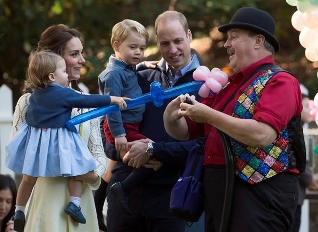 The Duke and Duchess of Cambridge attend a children's party with Prince George and Princess Charlotte at Government House in Victoria, B.C. Thursday, Sept 29, 2016.