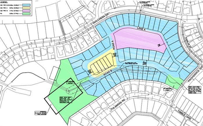 Proposed Quilchena Development lot plan. 