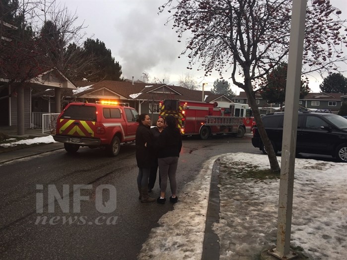 West Kelowna Fire Rescue crews are fighting a fire at an apartment complex on Ingram Road this afternoon, Jan. 20, 2017. 
