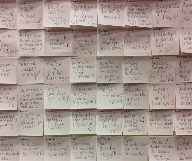 Some of the #positivepostnotes are pictured in this contributed photo.