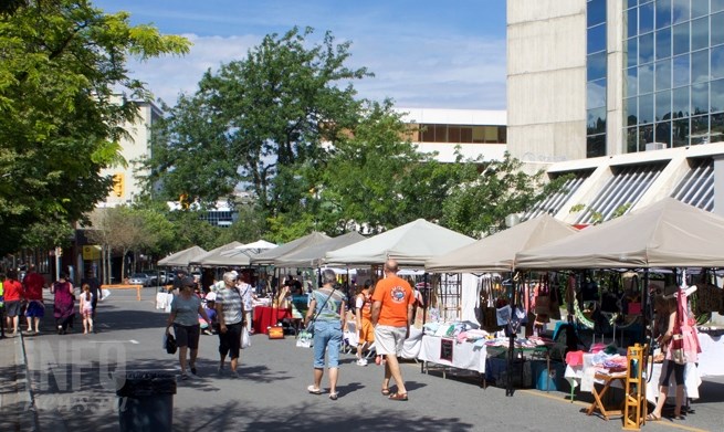 The Merchants' Market on Victoria Street does help draw people to the core, but it's not a regular event and focuses attention along the core, a few blocks of Victoria Street.