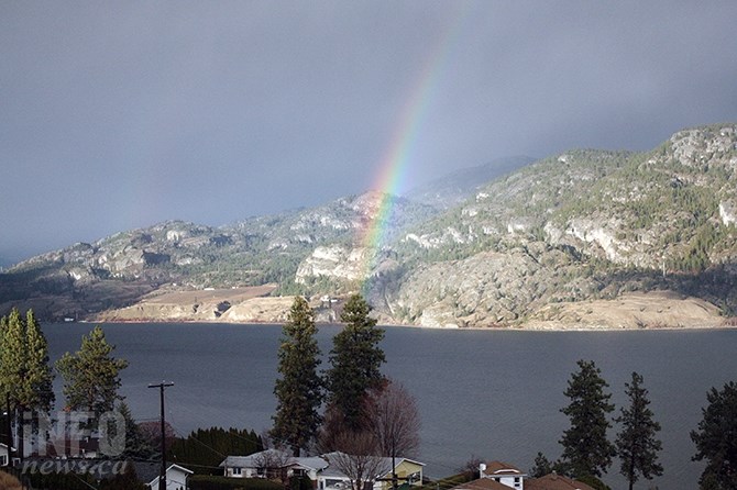 This photo of Skaha Lake from Kaleden, looking towards east Penticton and the Skaha Bluffs was taken this week in March, 2016.