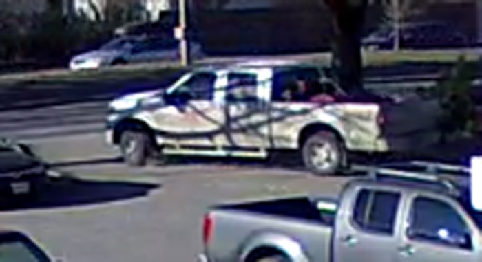 Kamloops RCMP have released this image of the suspect's vehicle, a newer model white Ford F-350.