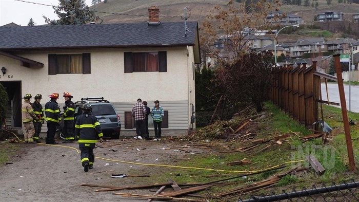 Kelowna firefighters on the scene after a vehicle crashed into a house on the corner of Loseth Drive and Highway 33 in Rutland.