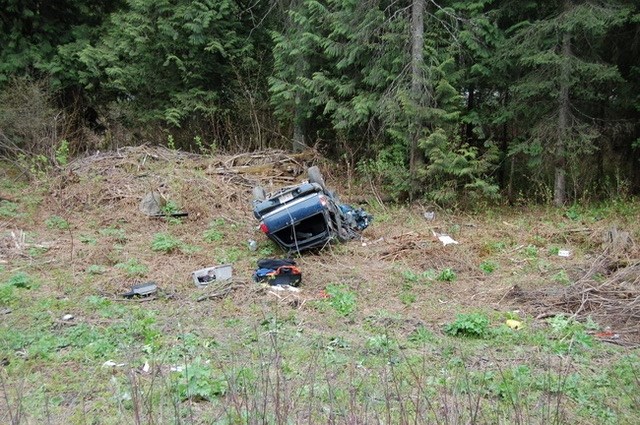 The driver was taken to Kamloops hospital with serious injuries. 
