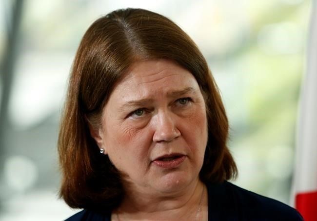 Health Minister Jane Philpott dicusses the high cost of pharmaceuticals during a speech to the Economic Club of Canada in Ottawa, Tuesday, May 16, 2017. 