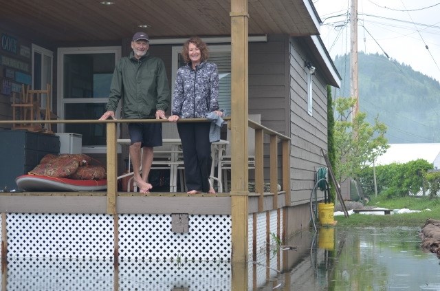 Carole and Karl Giesbrecht prepare to leave their summer home on Okanagan Lake due to an evacuation order. 