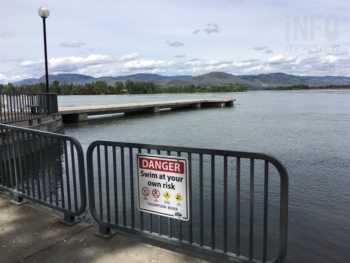Water levels in the South Thompson River have caused city officials to close the Riverside Park pier today, May 31.