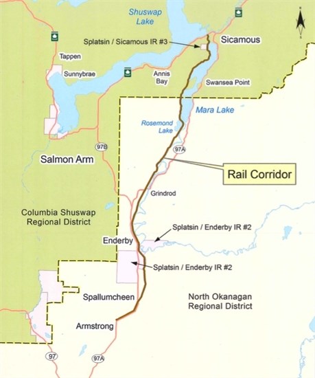 A map of the rail corridor. 