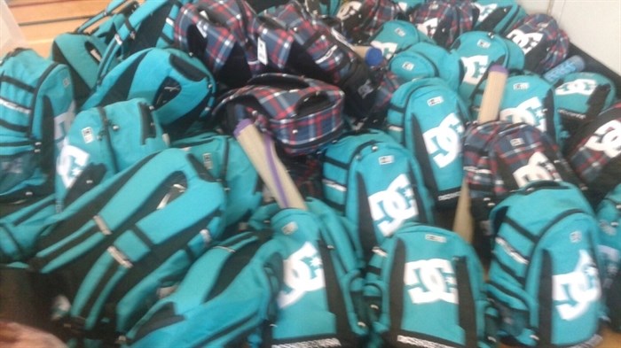 These donated backpacks were filled with with personal hygiene items, sexual health items and some personal comforts.