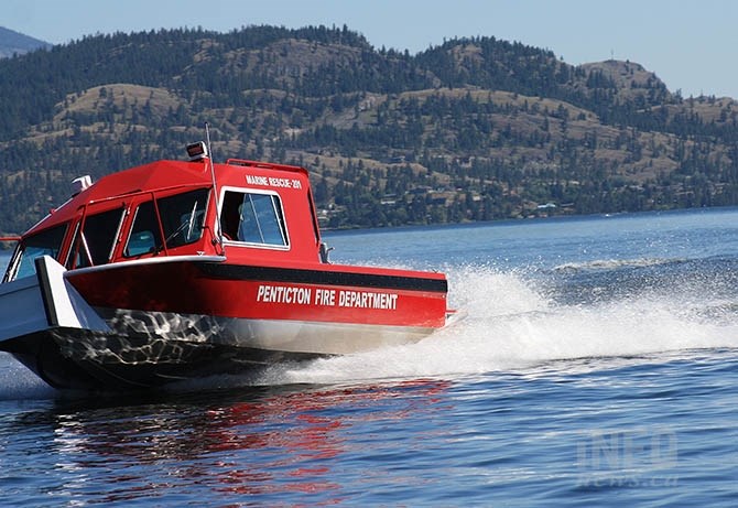 Penticton Fire Department's new rescue boat was officially launched on Okanagan Lake this afternoon, June 23, 2017,  following a demonstration for the media on Skaha Lake.