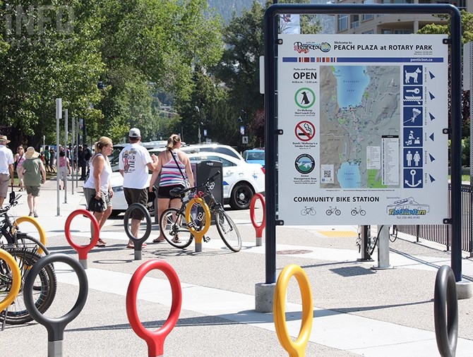FILE PHOTO-Penticton's investment in cycling amenities, such as this community bike station,  could be at risk if the city can't control its high rate of bike theft.