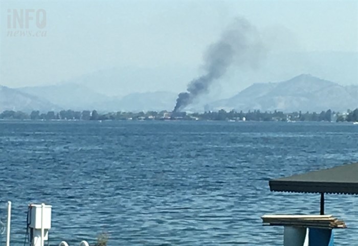 Smoke can be seen from a structure fire in the Lakeshore area July 8, 2017.