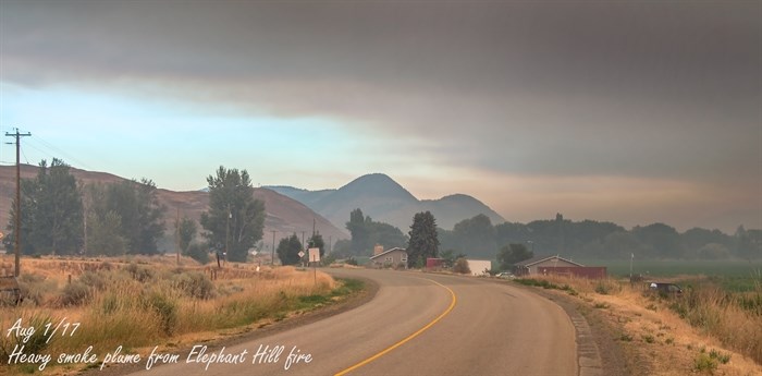 Smoke from the Elephant Hill fire.