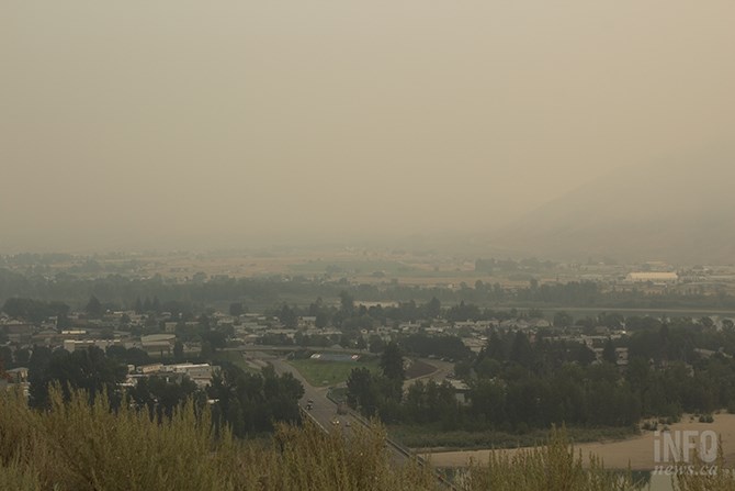 The North Shore of Kamloops was barely visible from Lower Sahali today, Aug. 3.