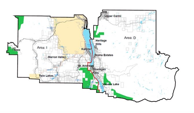 A proposal to split RDOS Electoral Area D in two, creating a new Area I is making the second and final round for public input in the coming weeks, with open houses scheduled for Kaleden and Okanagan Falls on Sept. 12, 2017.
