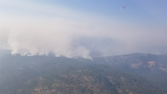 Aerial view of the Peachland wildfire.
