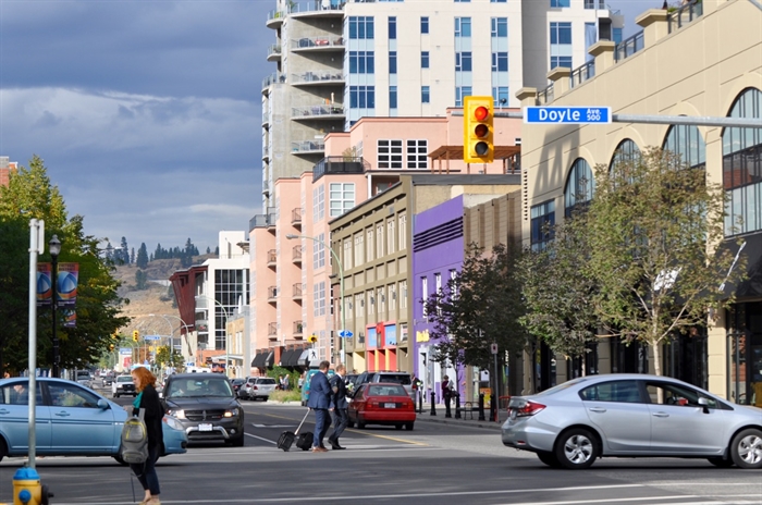 Ellis Street at Doyle Avenue in downtown Kelowna.