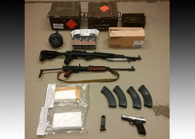 Weapons were seized from the home of George Zacharias in connection to a drug investigation in July 2017.
