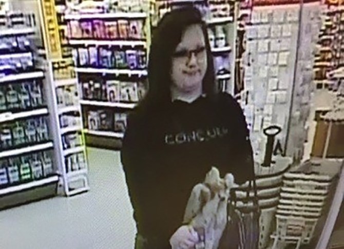 Police in Kamloops are searching for this woman who has allegedly been using counterfeit U.S. cash at local businesses.