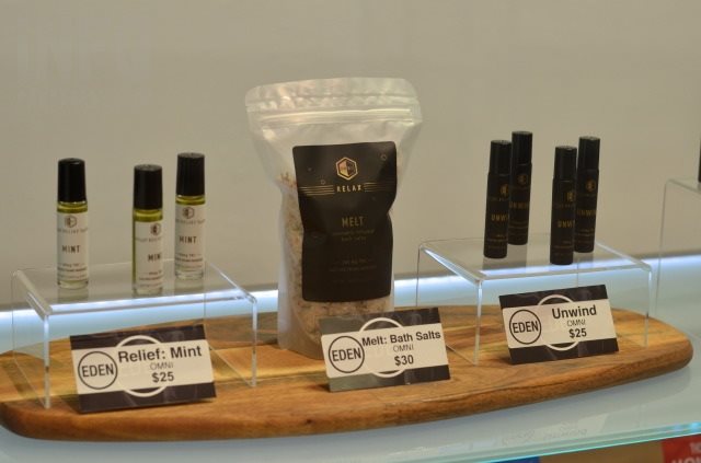 Products for sale at My Eden, one of the newer of roughly a dozen dispensaries to open in Vernon. 