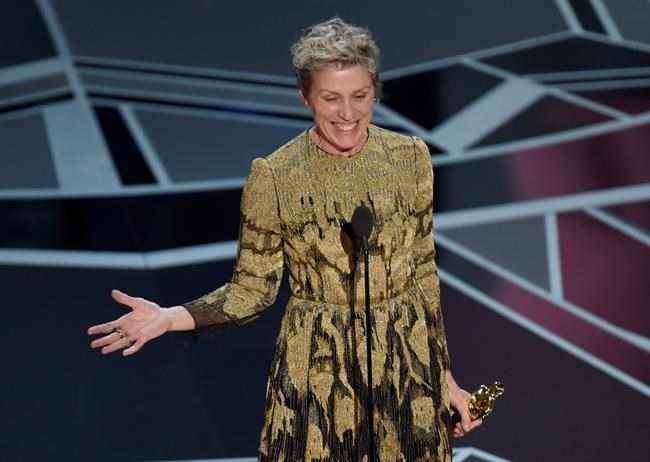 Frances McDormand accepts the award for best performance by an actress in a leading role for 