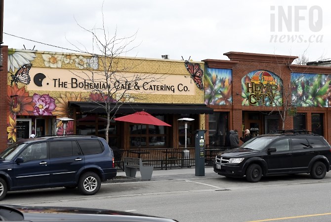 Hemp City and the Bohemian Cafe have incorporated graffiti art into their locations on Bernard Avenue. 