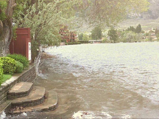 Rising Osoyoos Lake levels have prompted several evacuation notices and alerts to be issued to various locations along the lake yesterday, May 10, 2018.