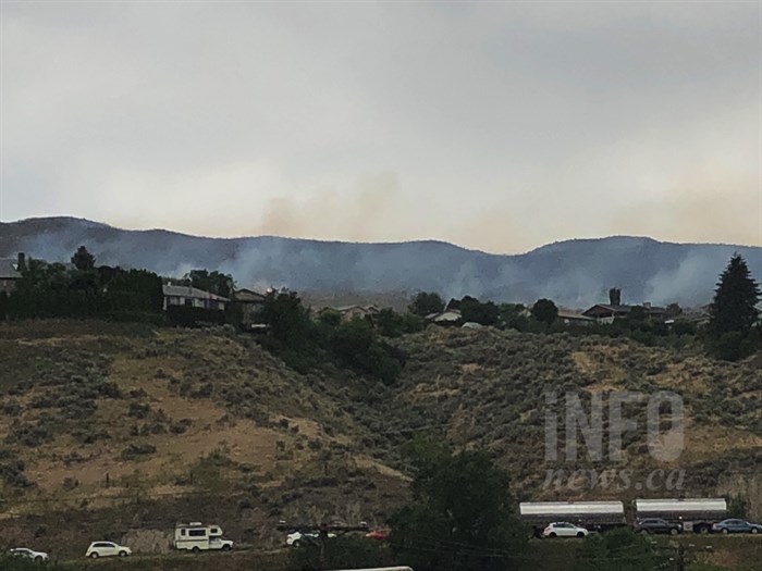 A wildfire burning north of Kamloops, Thursday, June 21, 2018.