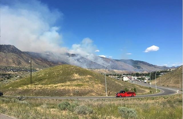 Reader Margaret Prodnuk submitted this photo of the Shuswap Road fire on July 12, 2018.