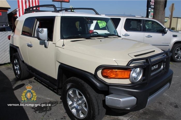 A similar picture of a Toyota FJ cruiser matching the description of the vehicle used in the Vernon break and enter July 27, 2018. 