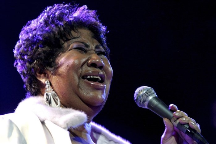 FILE - In this Nov. 21, 2008 file photo, Aretha Franklin performs at the House of Blues in Los Angeles. Franklin died Thursday, Aug. 16, 2018 at her home in Detroit. She was 76.