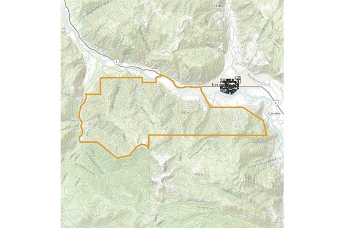 A map of the area now under evacuation alert. 