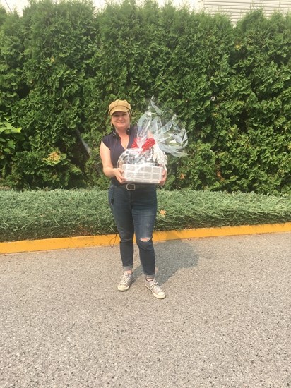 Deb Harris of West Kelowna was the lucky winner of the iNFOnews coffee basket give away at the Garagiste North Wine Festival.