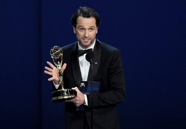 Matthew Rhys accepts the award for outstanding lead actor in a drama series for 